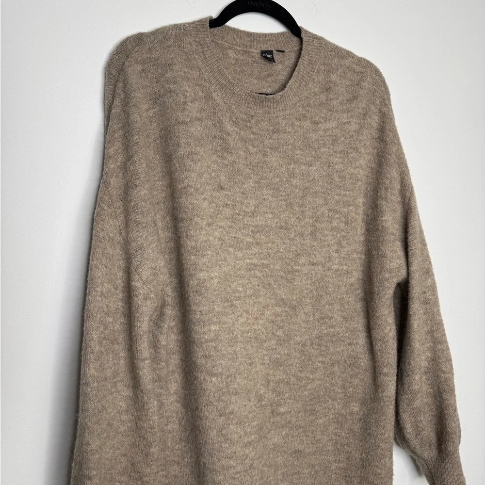 Simons tan wool mohair knit sweater dress - Picture 2 of 8